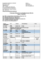 Probenplan Bläserchor Stadtkantorat Stand 31.08.2024