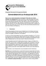 Gemeindebericht zur Kreissynode 2019