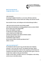 Predigt vom 21. Juni 2026 – 3. So. nach Trinitatis